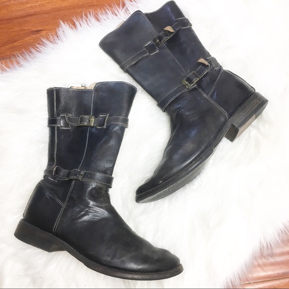 Bed Stu Shoes - Bed Stu Leather GoGo Lug Moto Boots Black 9